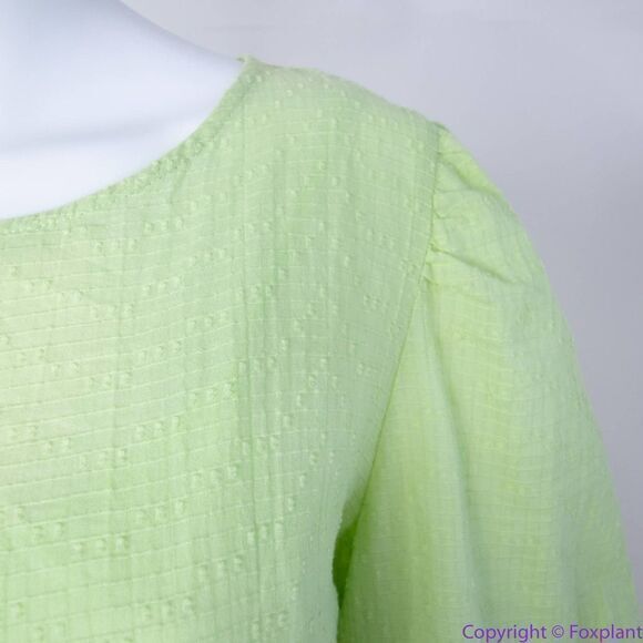 NEW Eloquii Lime Green Textured Cotton Easy‎ Day Dress, size 18 - Picture 9 of 16